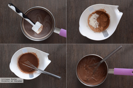 Pudding de Chocolate Suizo. Pasos